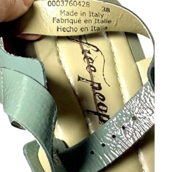 Free People Finn Platform Fisherman Sandals Sea Serpent Patent Leather EU 38 NEW - Picture 8 of 8